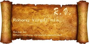 Rohony Virgínia névjegykártya